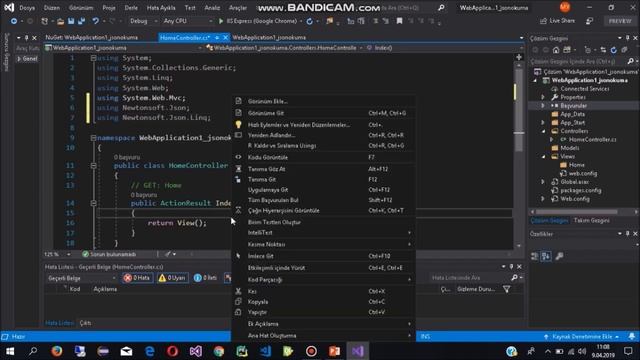 Visual Studio 2019 MVC - JQUERY Web Sitesinden JSON Parse - 5 смотреть онлайн