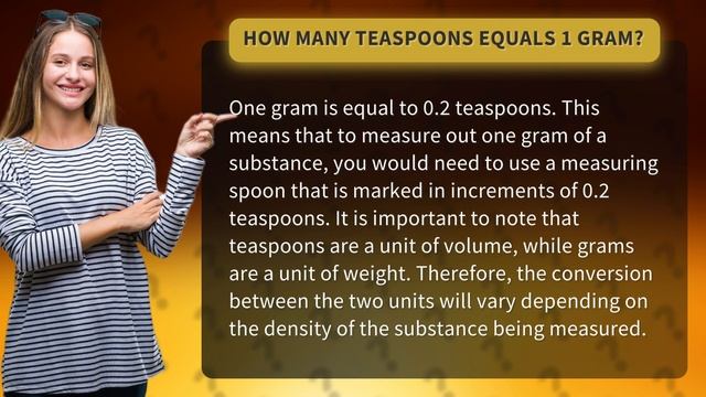 How Many Teaspoons Equals 1 Gram?
