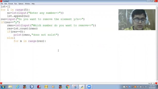 Python = Keep deleting element from list until user types "n" смотреть онлайн