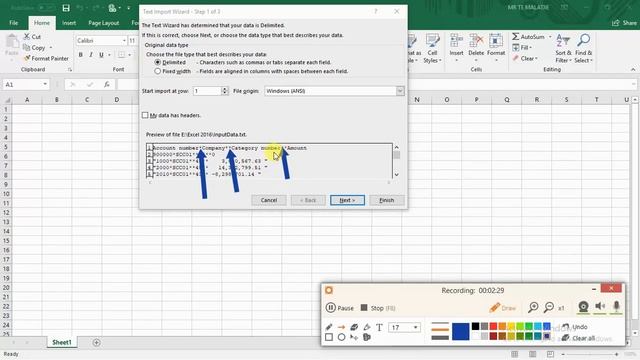 Importing Text Files into Microsoft Excel using Text Import Wizard смотреть онлайн