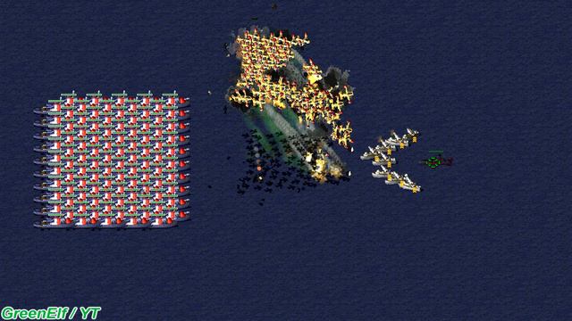 100 Ospreys vs 10 Sea Scorpions - Red Alert 2 смотреть онлайн