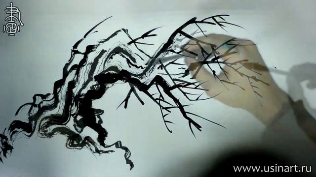 Живопись деревьев в стиле у-син. Часть 2 _Закрученное старое дерево_ смотреть онлайн