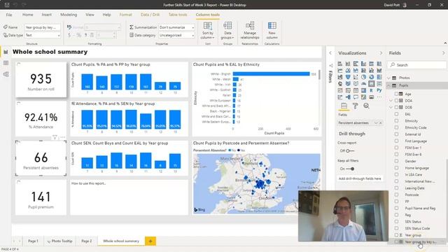 Using Power BI groups to analyse at the key stage and whole school level смотреть онлайн