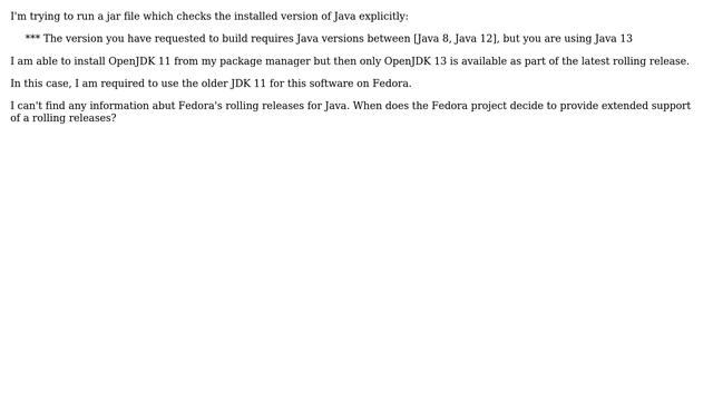 Unix & Linux: When does Fedora provide extended support releases for Java? смотреть онлайн