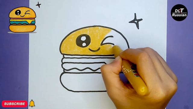 КАК НАРИСАТЬ МУЛЬТФИЛЬНЫЙ ГАМБУРГЕР ЧИЗЕБУРГЕР МИЛЫЙ И ЛЕГКО/ DRAW A CARTOON HAMBURGER CHEESEBURGER смотреть онлайн
