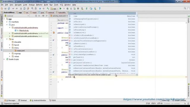 Android Menu Tutorial - Android Studio Tutorial for Beginners смотреть онлайн