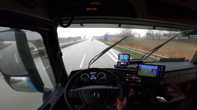 POV Truck Driving Mercedes Actros 1851. Tornesch - Bremen 4K