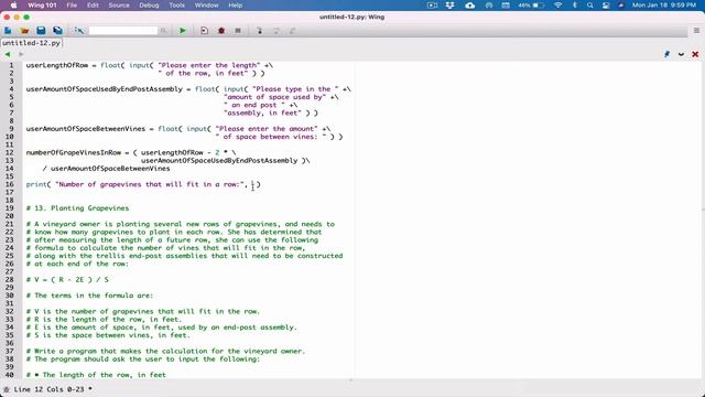 2.13. (Part 2) Planting Grapevines - Python смотреть онлайн