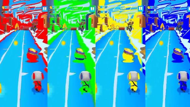 Talking tom hero dash HANK - Red,Green,Yellow, Blue Rainbow Android ios Gameplay walkthrough HD смотреть онлайн