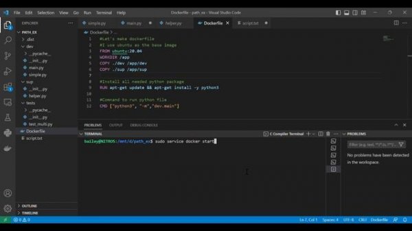 Python docker using interactive shell (EOFError: EOF when reading a line)