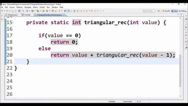 triangular number recursive in java смотреть онлайн