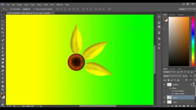 Digital Painting A Flower in Adobe Photoshop #Photoshop #Painting #Sunflower #Tutorial #digital art смотреть онлайн
