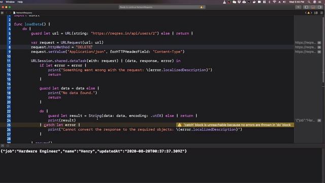 05 Networking in Swift - PUT and DELETE requests смотреть онлайн