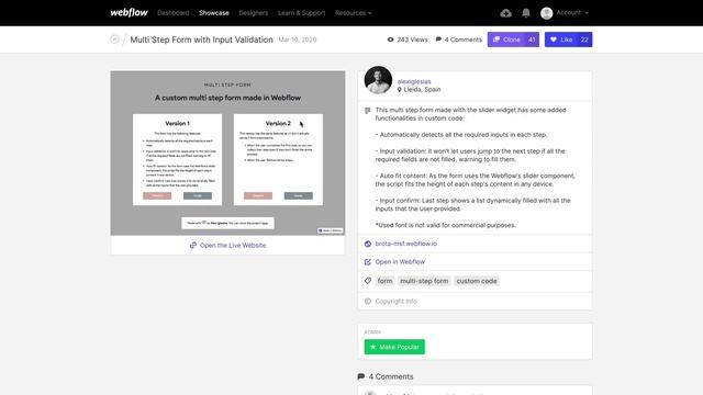 How to clone projects from the Webflow Showcase – Webflow tutorial смотреть онлайн