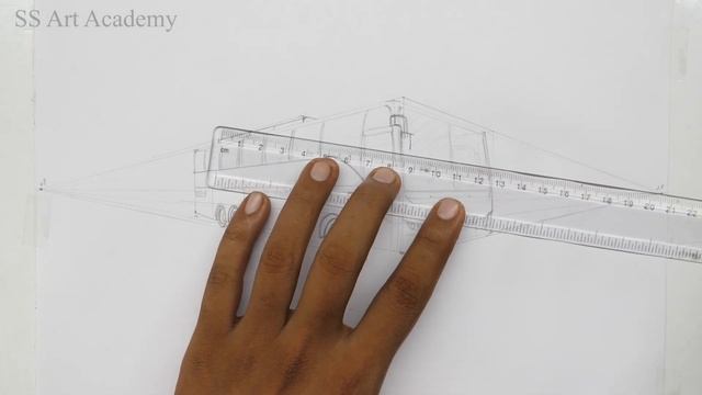 How to Draw Bus, Two Point Perspective Drawing смотреть онлайн