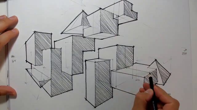 How to sketch Basic Shapes (cubes and intersections) смотреть онлайн