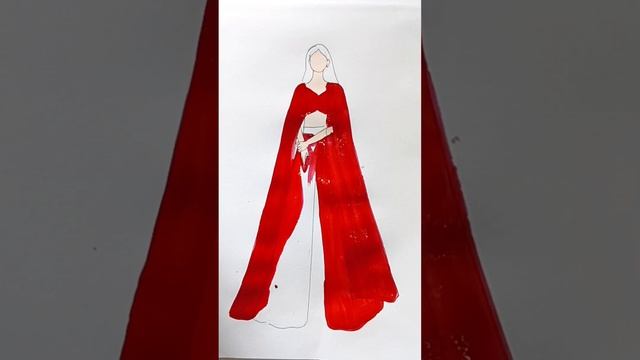 Draw a simple dress sketch #fashionillustration | Fashion design sketches| Fashion illustration ❤? смотреть онлайн