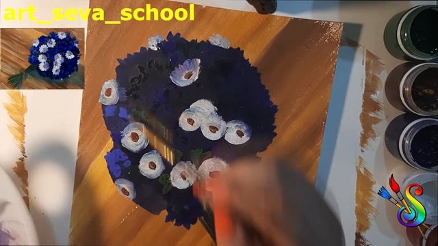 Рисуем букет васильков и ромашки смотреть онлайн