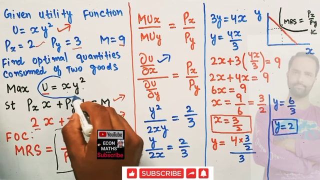Finding optimal quantities from the given utility function and budget Constraint смотреть онлайн