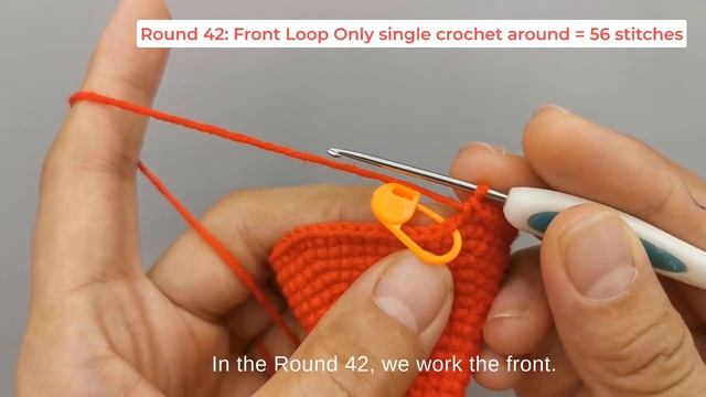 39-44 Rounds Of Hat - Christmas Gnome With Ball Crochet Tutorial
