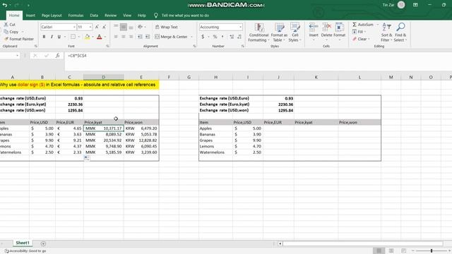 Excel မှာ (dollar-sign $) ရဲ့ အသုံးဝင်ပုံလေးကို ပြောပြထားပါတယ် смотреть онлайн