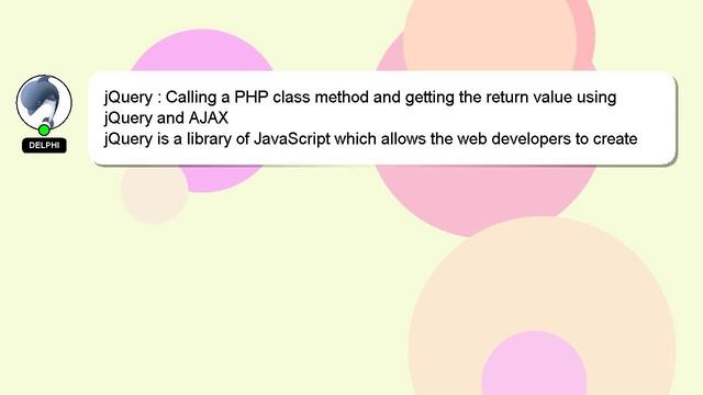 jQuery : Calling a PHP class method and getting the return value using jQuery and AJAX смотреть онлайн