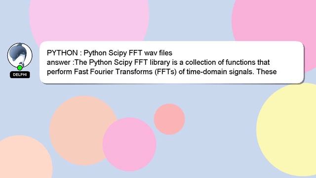 PYTHON : Python Scipy FFT wav files смотреть онлайн