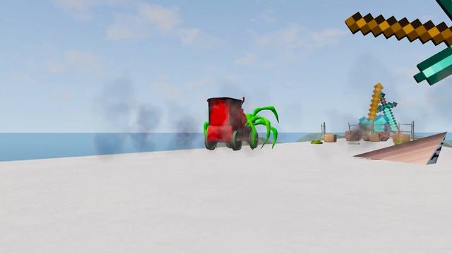 Big & Small pixar cars - CLAW OF CARNAGE - Extreme road in BeamNG.Drive Car Chase смотреть онлайн