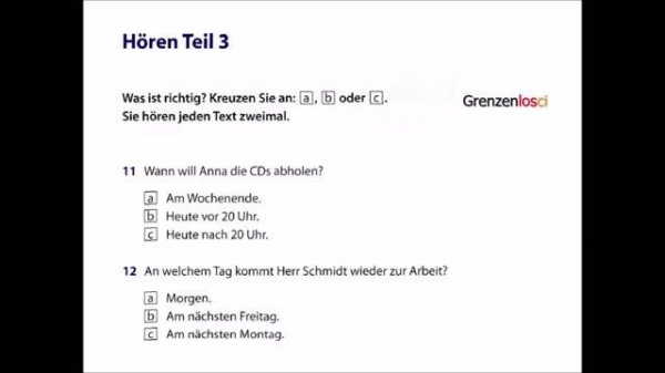 Start Deutsch 1 | Goethe Zertifikat A1 Hören