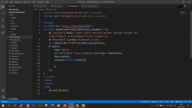 PHP Ders 149 AJAX ile Veritabanına Veri Ekleme смотреть онлайн