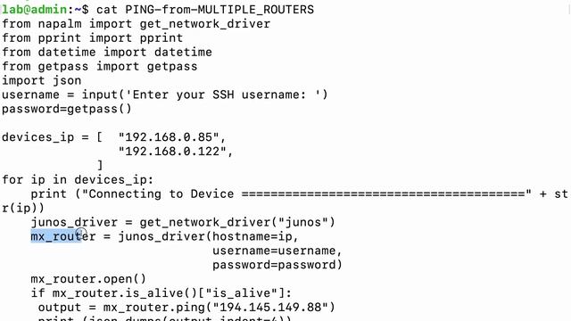 HOW TO USE "SIMPLE" PYTHON SCRIPT to RUN "PING" command on "MULTIPLE " ROUTERS | SWITCHES (Part-2) смотреть онлайн