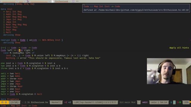 Vector and Non-Empty Sequence for Our Assembly EDSL in Haskell смотреть онлайн
