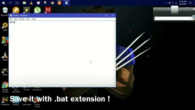 How to crash any windows machine / pc ( no hacking required - fork bomb ) смотреть онлайн