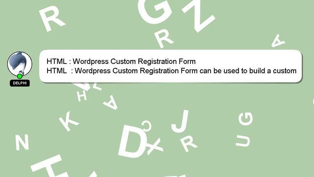 HTML : Wordpress Custom Registration Form смотреть онлайн
