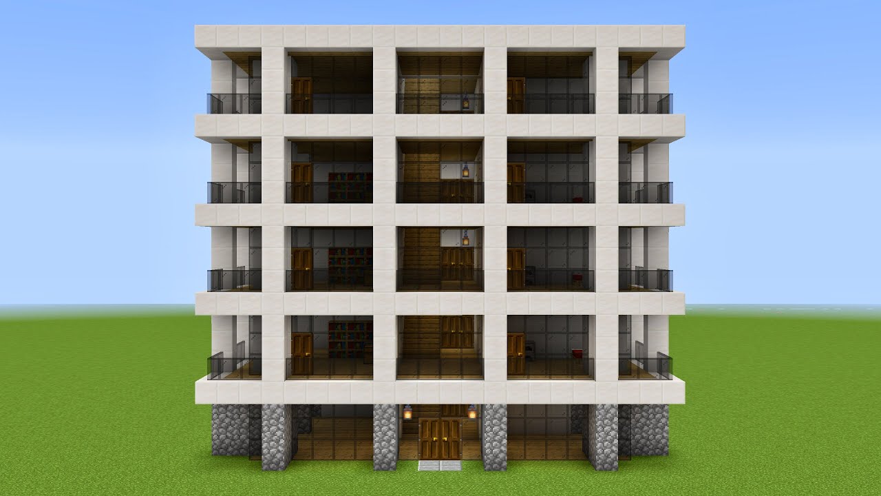 Майнкрафт - Как построить современный многоквартирный дом. Minecraft смотреть онлайн