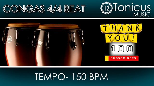 CONGAS 4/4 BEAT 150 BPM | 12 TONICUS MUSIC смотреть онлайн