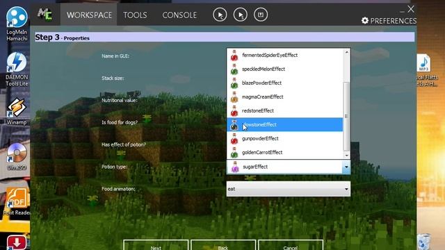как создать собственый мод в MCreator для майнкрафта 1 7 10№3 еда смотреть онлайн