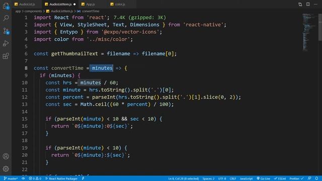 #7 - Rendering Audio Item - Music Player With Expo React Native смотреть онлайн
