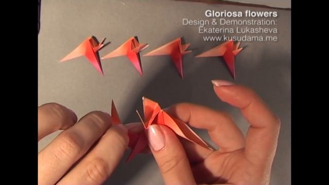 How to make origami Gloriosa flowers and kusudama смотреть онлайн
