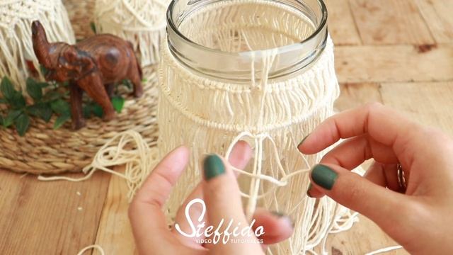 Easy DIY for Macrame Beginners | RECYCLE JARS | Easy and Cheap! смотреть онлайн