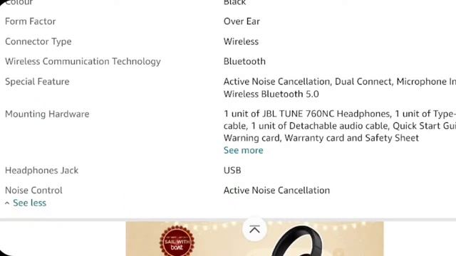 JBL Tune 760N With Active Noise Cancellation Headphone ,Dual Paring Aux And Voice Assitance Review смотреть онлайн