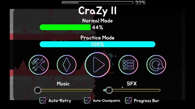 [RUS] Ламповый стрим по Geometry Dash// проходим CraZy ll// [req=off] смотреть онлайн