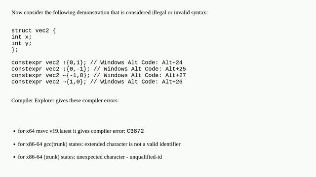 Why does the C++ language prohibit the usage of certain ALT Codes that are printable characters a.. смотреть онлайн