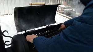 Мангал  из газового баллона с коптильней и очагом. 6в Propan tank BBQ 6in1