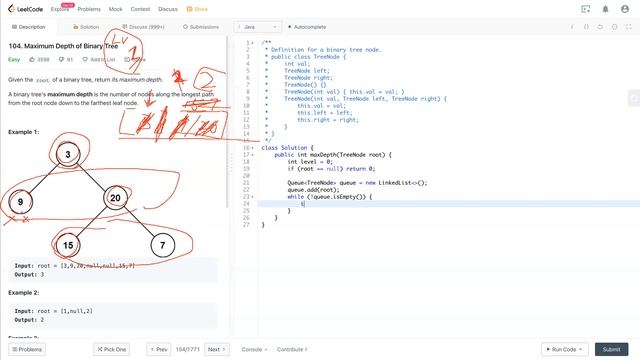 Leetcode 104 - Maximum Depth Of Binary Tree (JAVA Solution Explained!) смотреть онлайн