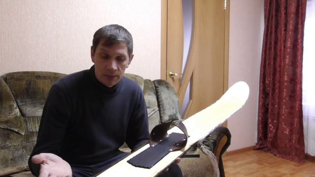 Охотничьи лыжи. Переделал ремень крепление. смотреть онлайн