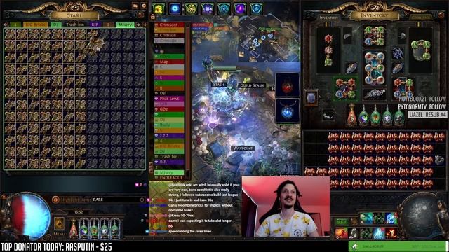 [PoE] Sceptre Recombination, 144 Hands of High Templars & Empowers - Stream Highlights #640 смотреть онлайн