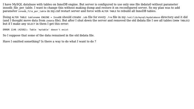 DevOps & SysAdmins: Safe conversion from one InnoDB(ibdata) file to innodb file per table смотреть онлайн