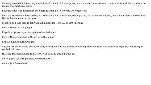 Wordpress: wordpress 3.0 json issue смотреть онлайн