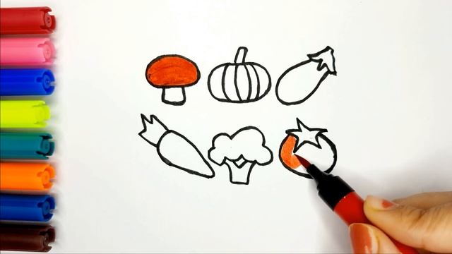 Vegetable drawing for kids||Bolalar uchun Sabzavot rasm chizish||Рисование Овощной для детей смотреть онлайн